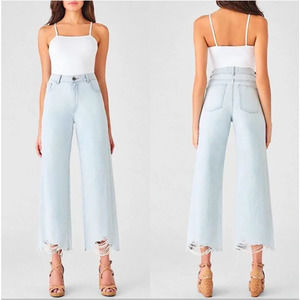 NEW DL1961 Hepburn High Rise Wide Leg Jeans Palermo Light Wash Women's Size 30